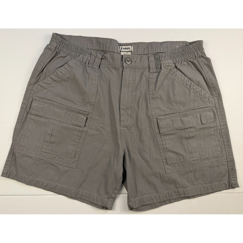Talos Men's Cargo Shorts Size 40 Gray Cotton Utility Gorpcore Y2K Style